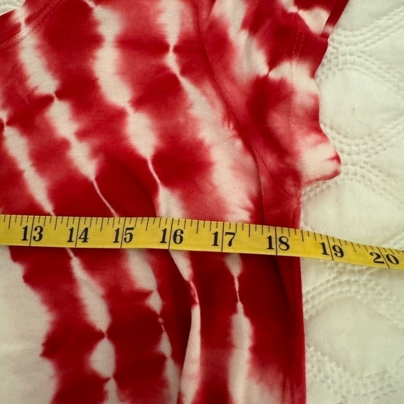 Cable and Gauge Scoop-neck T-shirt strap across back Red/white & blue TIE DYE M - Picture 7 of 10